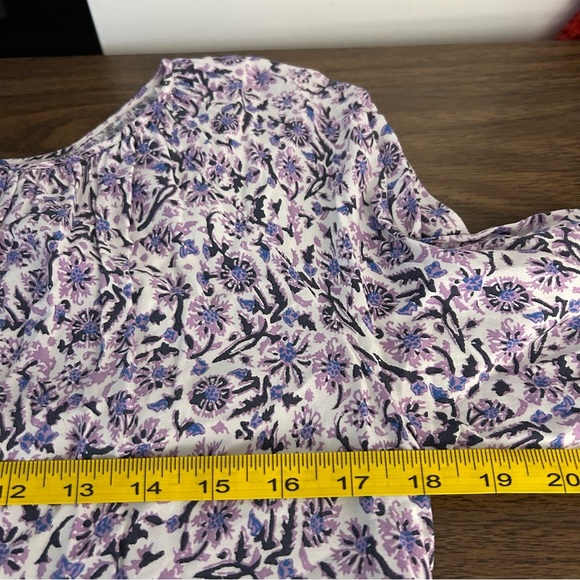 💕 lucky brand Floral Print Women's Top - Purple and Blue S - Picture 8 of 11